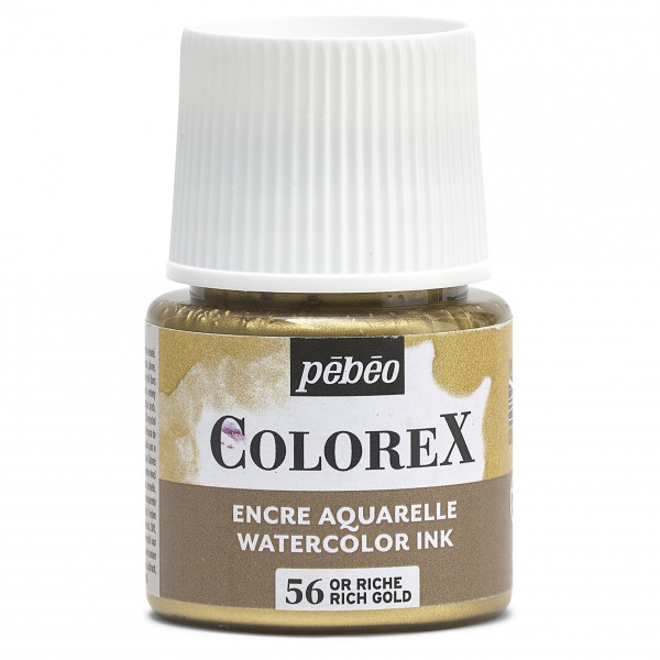 Encre aquarelle - Or riche - Pébéo - Colorex - Flacon de 45 ml