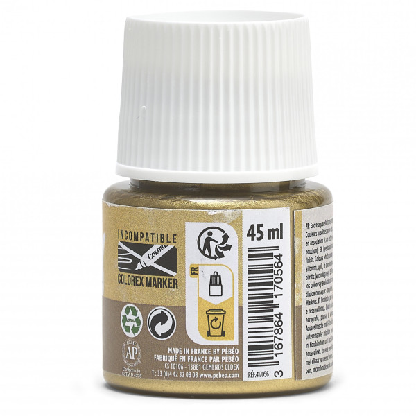 Encre aquarelle - Or riche - Pébéo - Colorex - Flacon de 45 ml