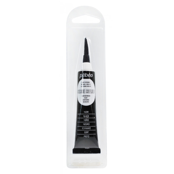 Tube de cerne Relief - Noir - Pébéo - 20 ml