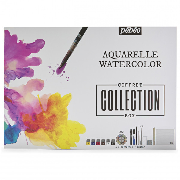 Palette Aquarelle Derwent 12 Demi-Godets Professionnelle Avec Pinceau Waterbrush