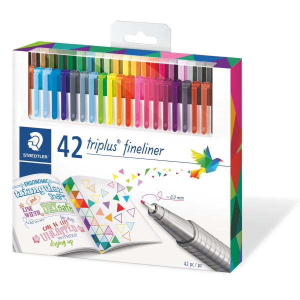 photo-42 feutres d'écriture - Pointe extra-fine - 0.3mm - Staedtler - Triplus Fineliner