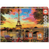 photo-Puzzle - 3000 pièces - Coucher de soleil sur Paris - 120x85cm - Educa