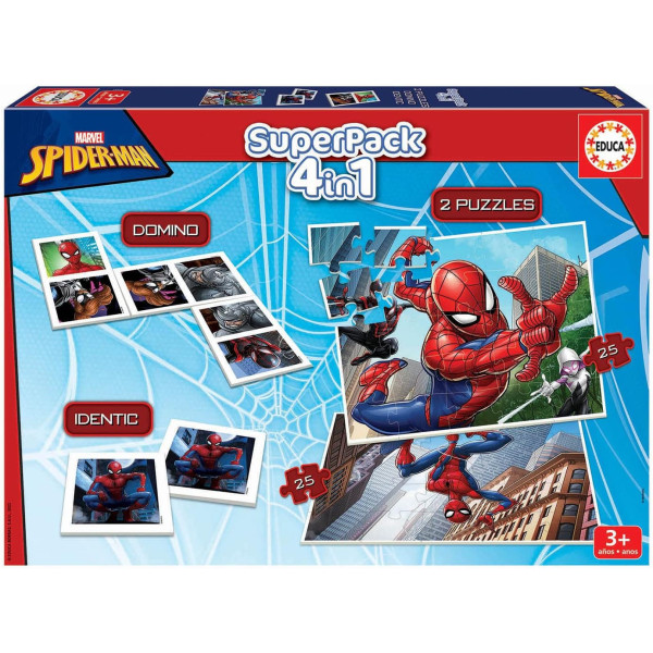 photo-Puzzle - Spiderman - Enfant - 4 puzzles en 1 - Dès 3 ans - Educa