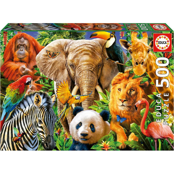 photo-Puzzle - 500 pièces - Les animaux sauvages - 48x34cm - Educa