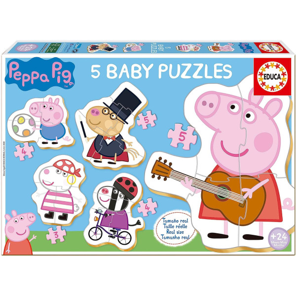 photo-Puzzle - 3, 4 et 5 pièces - Peppa Pig - Enfant - Dès 24 mois - Educa