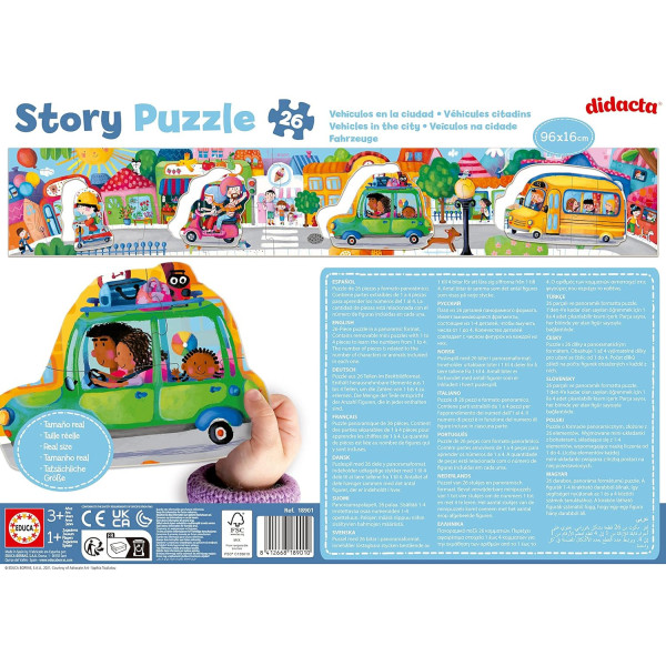 Puzzle - 26 pièces - Enfant - Dès 3 ans - Les voitures de la ville - Educa