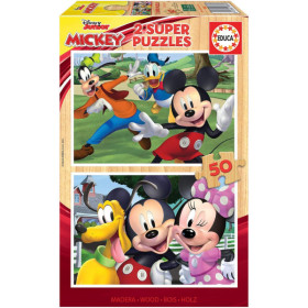 photo-Puzzle - 2 x 50 pièces - Disney - Mickey et ses amis - 26x18cm - Enfant - Educa
