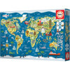 Puzzle - 200 pièces - Carte du monde - 40x28cm - Enfant - Educa