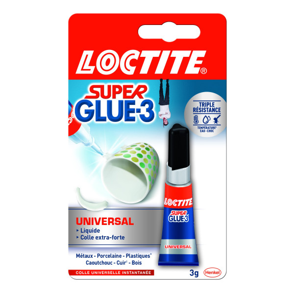 TUBE DE COLLE SUPER GLUE-3 UNIVERSELLE LOCTITE 3G