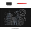 Gravure - Dessin à gratter - Temple de Kyoto - Format A3 - Grattoir inclus