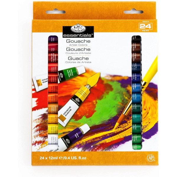 Gouache - 24 tubes de 12ml - Assortiment de couleurs - Royal & Langnickel