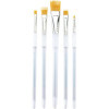 5 pinceaux - Plat - Biseauté - Langue de chat - Eventail - Filbert - Aquarelle - Synthétiques