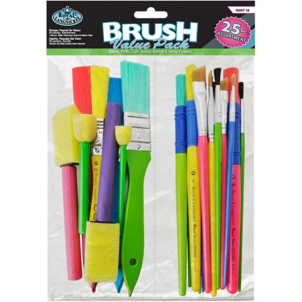 photo-Pinceaux - Loisirs créatifs - Scolaire - Assortiment de 25 formes et tailles