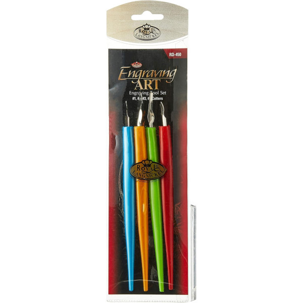 photo-Outils pour la gravure - 4 types de cutters - Lame métal - Royal & Langnickel