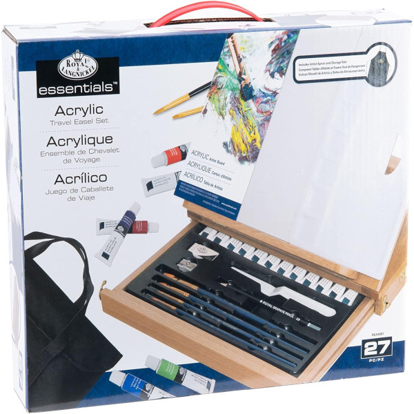 Coffret - Chevalet d'artiste - Peinture acrylique et accessoires - Royal & Langnickel