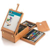 photo-Coffret - Chevalet d'artiste - Acrylique, aquarelle, pastels, crayons et accessoires - 104 pièces