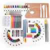 Coffret - Chevalet d'artiste - Acrylique, aquarelle, pastels, crayons et accessoires - 104 pièces