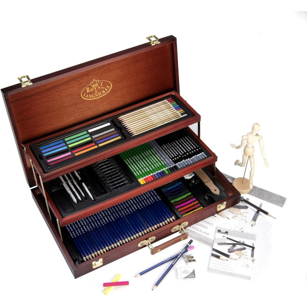 photo-Coffret - Crayons, pastels et couleurs - Beaux-arts - 134 pièces - Royal & Langnickel
