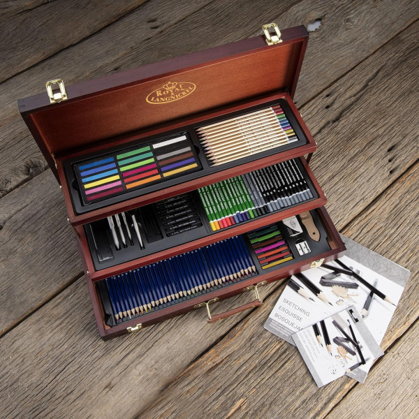 Coffret - Crayons, pastels et couleurs - Beaux-arts - 134 pièces - Royal & Langnickel