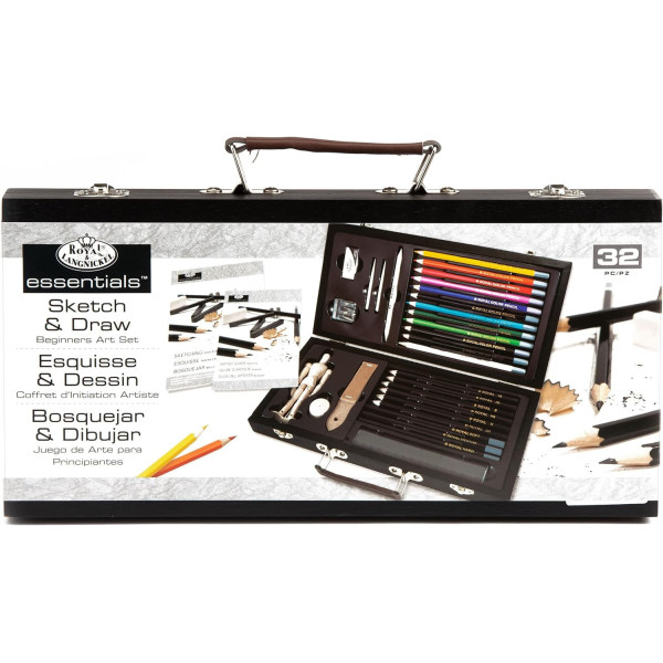 photo-Coffret - Crayons couleurs et graphite - Esquisse et dessin - Initiation - Royal & Langnickel