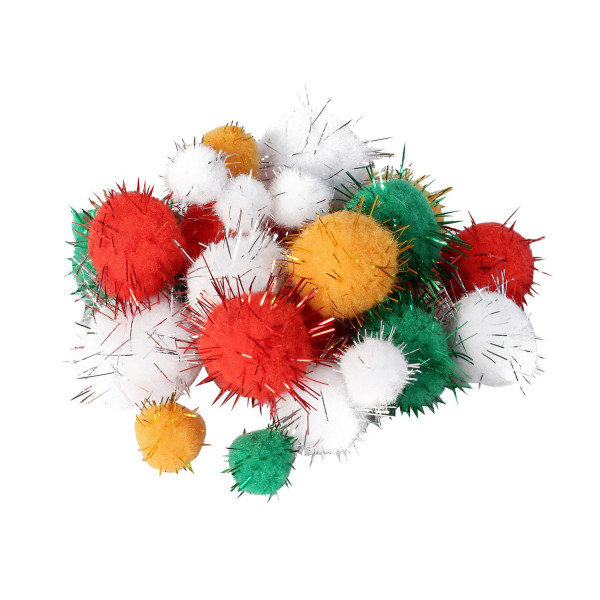 72 pompons métallisés assortis - Ctop