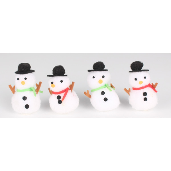 4 pompons - Feutrine - Bonhomme de neige - Ctop