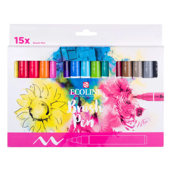 photo-Feutres - Aquarelle - Dessin - Croquis - 15 couleurs primaires - Ecoline