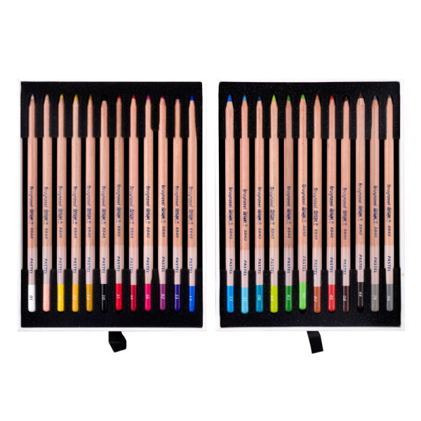 Crayons de couleur - Pastel - Beaux-arts - Coffret de 24 couleurs - Bruynzeel