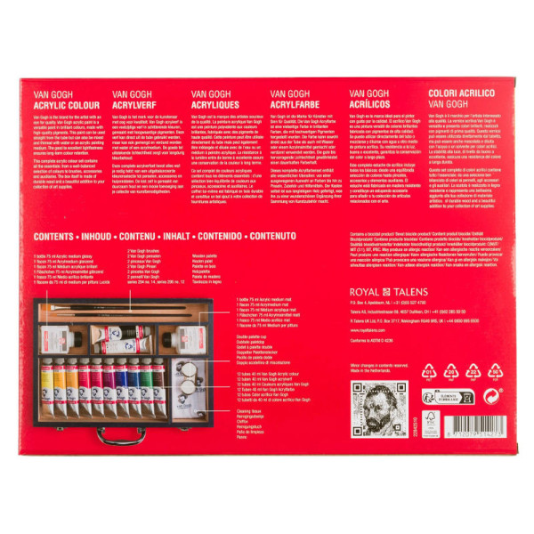 Peinture acrylique - Coffret XL pour débutants - 12 tubes de 40ml + accessoires - Van Gogh