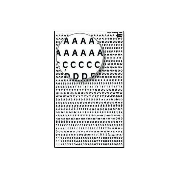 Lettres et chiffres - Noirs - Transfert - Autocollant - 3mm hauteur - Decadry