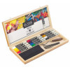 photo-Huile stick - Extra-fine - Solide - Sennelier - Coffret bois - 12 couleurs + accessoires