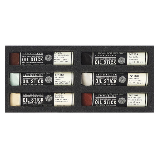 Huile stick - Extra-fine - Solide - Sennelier - 6 couleurs - Chat tigré