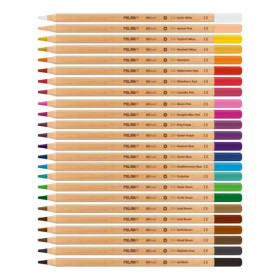 Crayons de couleur - Mine épaisse - 24 couleurs - Boîte métal - Milan