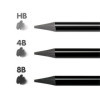 Crayons graphite - Aquarelle - HB, 4B et 8B - Accessoires - Boîte métal - Milan