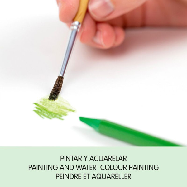 Crayons de couleur - Aquarelle - Sans bois - Pinceau inclus - 12 couleurs - Milan