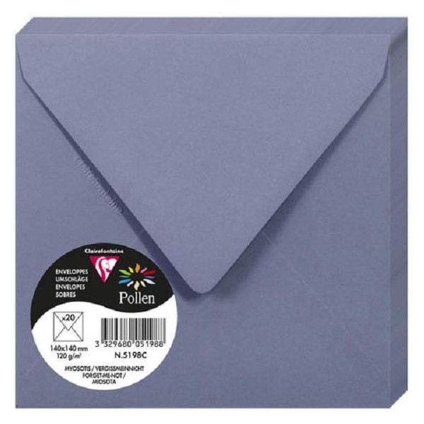 photo-Enveloppes - Carré - 140x140mm - Pollen - Myosotis - 20 unités - Clairefontaine
