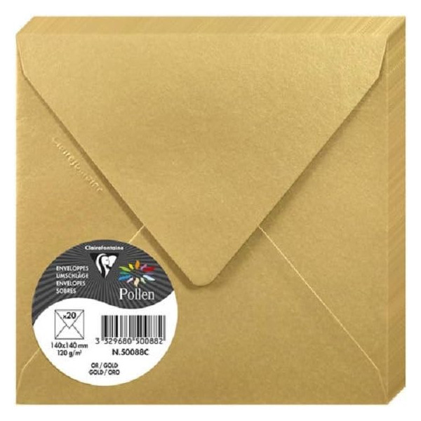 photo-Enveloppes - Carré - 140x140mm - Or - 20 unités - Clairefontaine