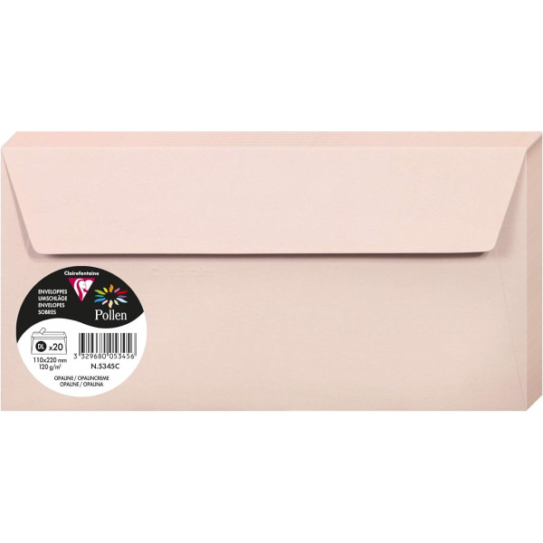 photo-Enveloppes - Format DL - 110x220mm - Opaline - 20 unités - Clairefontaine