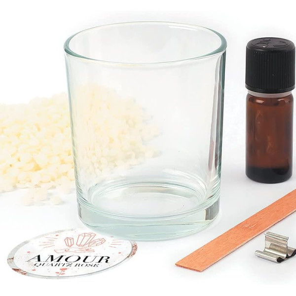 Kit - Fabrique une bougie parfumée - Lithothérapie - Quartz rose - Graine créative