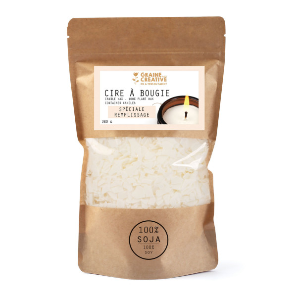 photo-Cire à bougie - 100% soja - Spéciale remplissage - Sachet de 380g - Graine créative