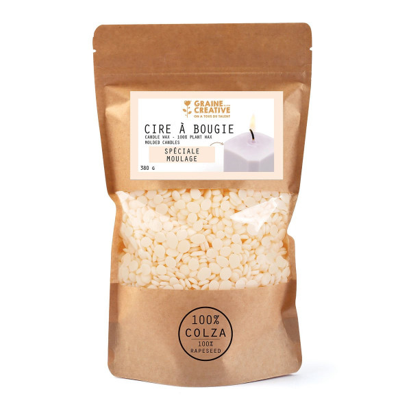 photo-Cire à bougie - 100% colza - Spéciale moulage - Sachet de 380g - Graine créative