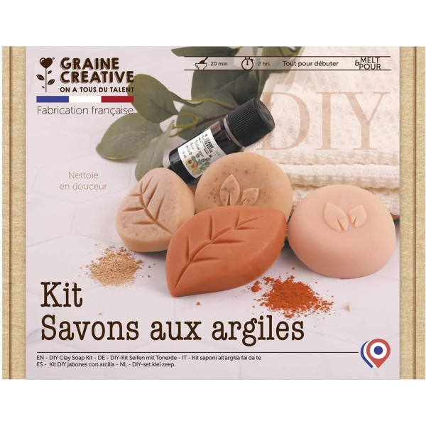 phoot-Kit créatif - Créer des savons aux argiles - Moules + blocs de savon - Graine créative