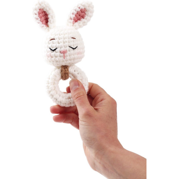 Kit créatif - Crée un hochet en crochet - Lapin - Accessoires inclus