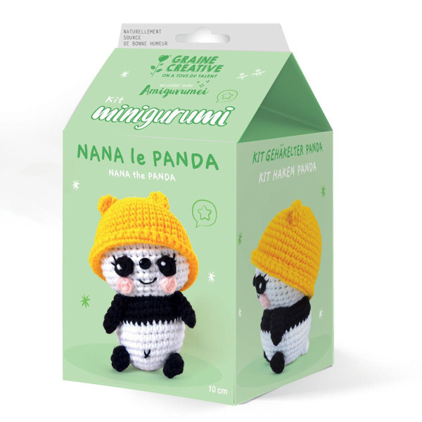 photo-Kit créatif - Crée un minigurumi en crochet - Panda - Accessoires inclus