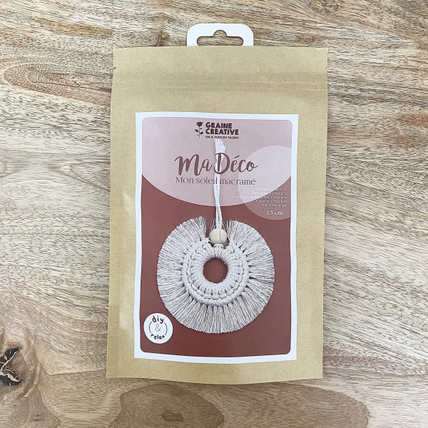 Kit créatif - Macramé - Soleil à suspendre - Accessoires inclus - Graine créative