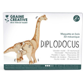 photo-Maquette - Puzzle - 3D - Mécanique - Dinosaure - Diplodocus - 48 pièces - Dès 8 ans