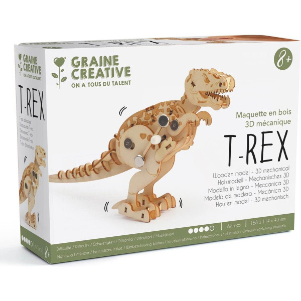 Maquette - Puzzle - 3D - Mécanique - Dinosaure - Tyrannosaure - 67 pièces - Dès 8 ans