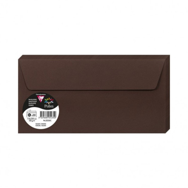 photo-Enveloppes - Format DL - 110x220mm - Cacao - 20 unités - Clairefontaine