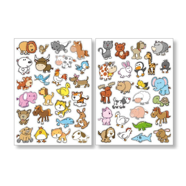 Gommetttes Animaux Rigolos - 50 Pièces