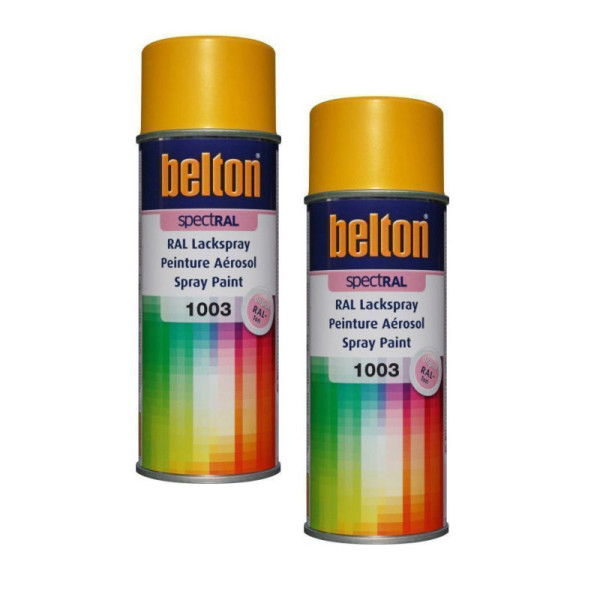 2 bombes de peinture Belton Spectral RAL1003 Jaune de sécurité 400ml